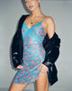 Afbeelding van Coline Bedrukte Mini Dress in Contrast Floral Blue