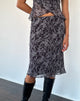 Afbeelding van Abetzi Midi rok in barok zwart print