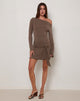 Afbeelding van Aleida Mini Jurk met Riem in Cupro Mink