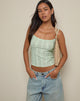 Afbeelding van Aluca Cami Top in Broderie Bloem Kant Mint