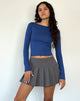Afbeelding van Amabon Lange Mouw Top in Oogverblindend Blauw