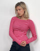 Afbeelding van Amabon Top in Roze en Rode Streep
