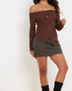 Afbeelding van Amandari Bardot Top in Chocolade