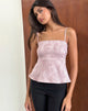 Afbeelding van Amerta Cami Top in Satijn Jacquard Baby Roze