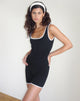 Afbeelding van Amira Unitard in Zwart met Witte Binding