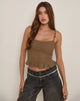 Afbeelding van Analu Cami Top in Bruin met Kralenbandjes