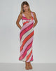 Afbeelding van Anira Maxi Dress in Roze Chiffon Painted Stripe