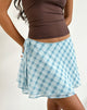 Afbeelding van Anora minirok in wazig geruit blauw