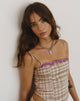 Afbeelding van Archie Corset Top in Cream Pastel Check