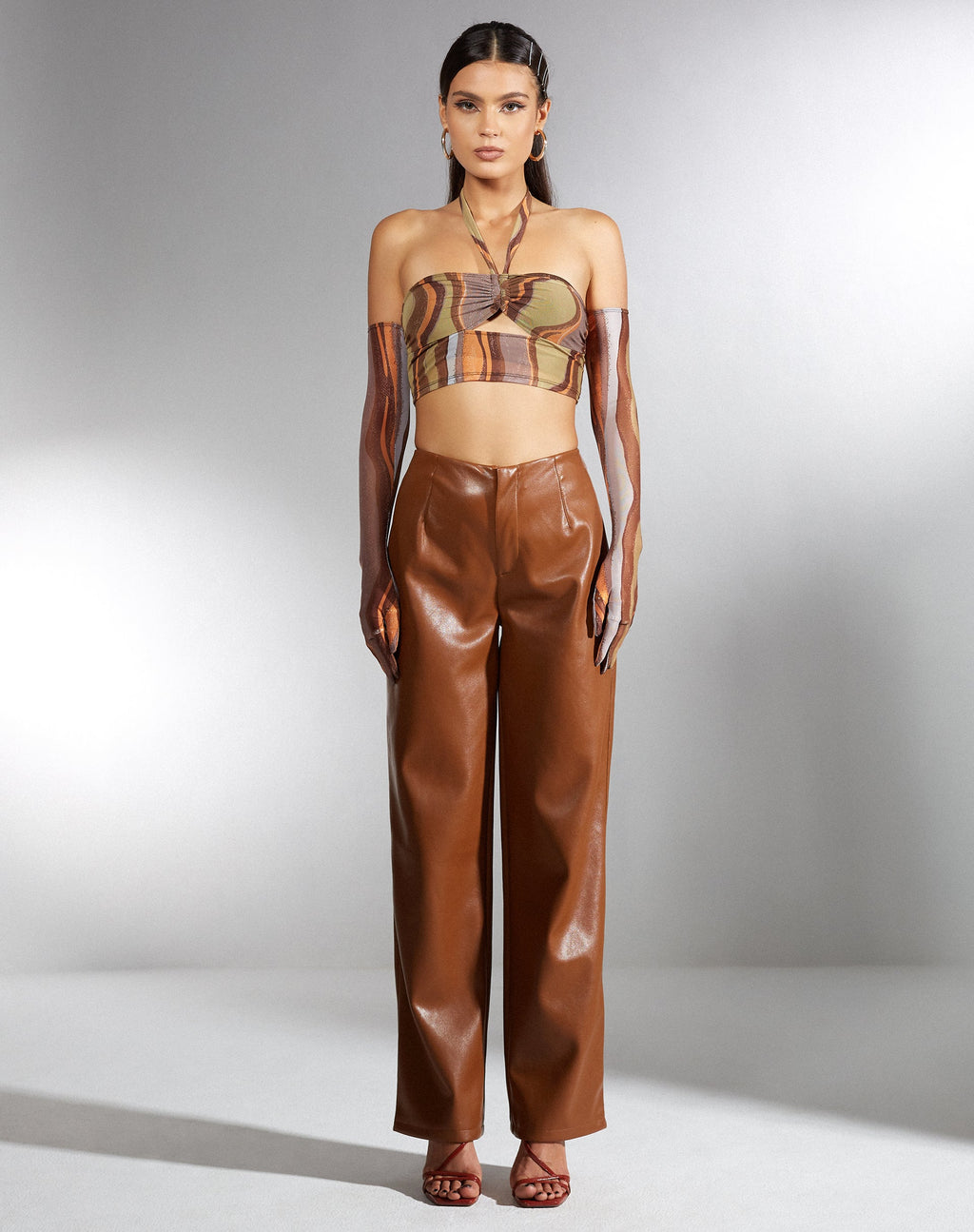 Patria broek in PU Chocolade