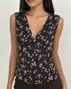 Afbeelding van Asali Top in Bloem Chiffon Bruin