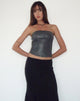 Afbeelding van Audy Bandeau Crop Top in PU Leisteengrijs
