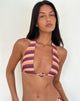 Afbeelding van Cerry Bikinitop met kraal in horizontale mix streep