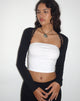 Afbeelding van Avya Kanten Shrug Top in Lycra Kant Zwart
