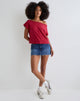 Afbeelding van Balia Asymmetrische Basic Top met Korte Mouw in Adrenaline Rood