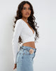 Afbeelding van Ballet Wrap Top in White Jersey