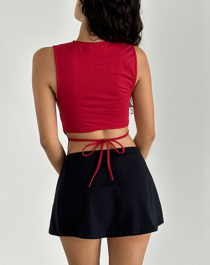 Baruna Stropdas Basic Top in Adrenaline Rood