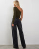 Afbeelding van Bayge One Shoulder Top in Olijf