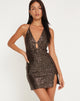 Afbeelding van Bernoki Mini Dress in Drape Sequin Copper