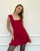 Afbeelding van Binita Mini Jurk in Chiffon Bourgondië