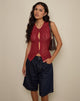 Afbeelding van Birama Button Tank Top in Knit Red