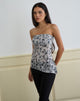 Afbeelding van Brilia Bandeau Top in Paillettenbloem Grijs