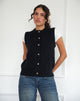 Afbeelding van Camira Knitted Button Through Vest in Zwart