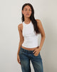 Afbeelding van Cariter Racer Vest Top in Geribd Wit