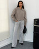 Afbeelding van Carlo Cropped Jacket in Check Bruin