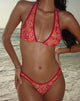 Afbeelding van Farida Bikinibroekje in Floral Fun Orange met Contrast Binding