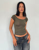 Afbeelding van Charya Off The Shoulder Top in Olijf
