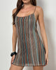 Afbeelding van Cheria Mini Dress in Shimmer Plisse Blue Brown