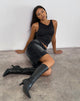 Afbeelding van Chuya Cowl Back Top in Slinky Black