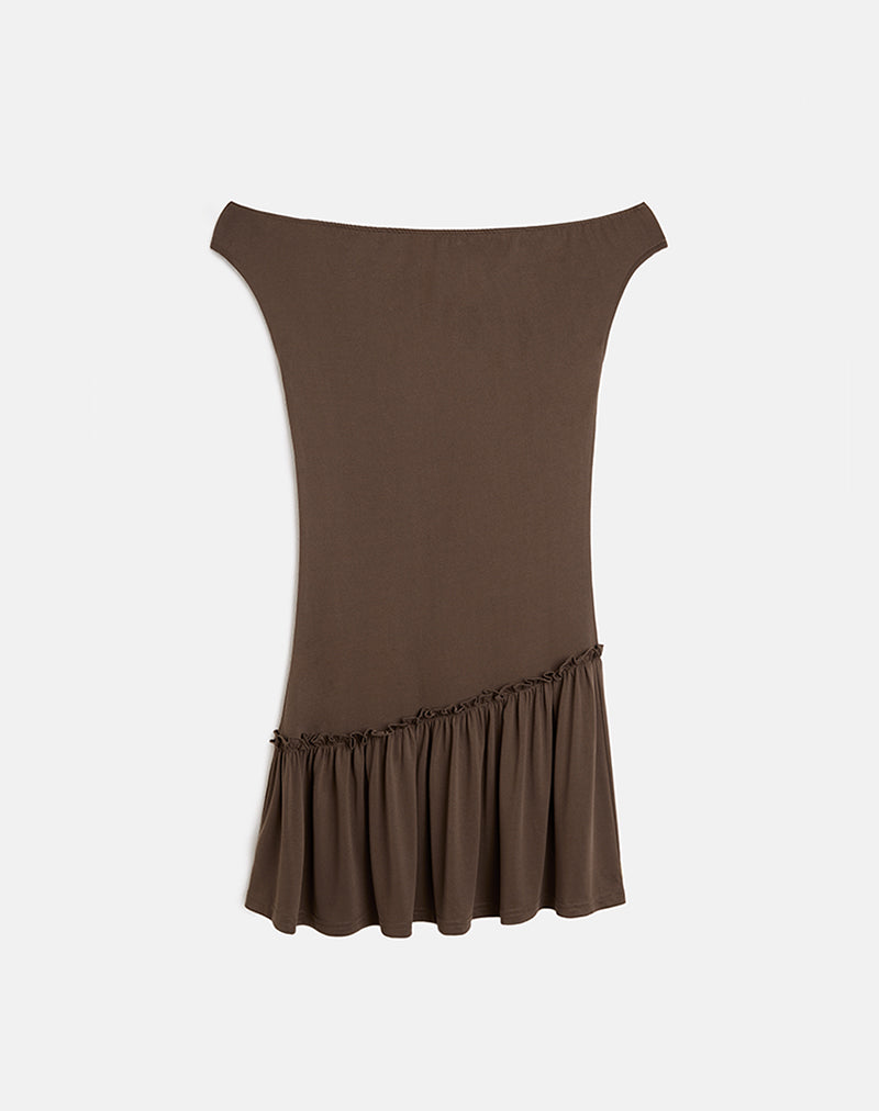 Ciro Mini Jurk in Chocolade