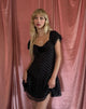 Afbeelding van Clara Mini Dress in Polka Zwart Chiffon