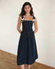 Afbeelding van Clesiel Midi Dress in Tap Shoe met Off White Strikken