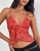 Afbeelding van Cojira Mesh Vlinder Top in ton-sur-ton Paisley Rood