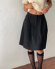 Afbeelding van Colette Geplooide Knielange Rok in Zwart Tailoring