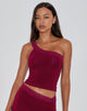Afbeelding van Cordia One Shoulder Top in Bourgondië