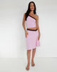 Afbeelding van Laudine Midi rok in lavendel met bittere chocolade kant