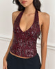 Afbeelding van Cosio Halter Top in Mix Pailletten Rood