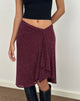 Afbeelding van Esmeray Midi rok in gevlokt luipaard Plum