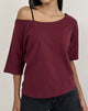 Afbeelding van Daimin Off the Shoulder Top in Jersey Maroon