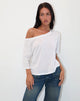 Afbeelding van Daman Off Shoulder Basic Jersey Top in Wit