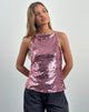 Afbeelding van Damske Vest Top in Roze Pailletten