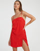 Afbeelding van Datista Slip Dress in Satin Rose Scarlet