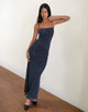 Afbeelding van Darsih Maxi Dress in Heart Flock Navy en Geel
