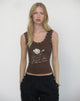 Afbeelding van Daxio Vest Top in Cacao American Dream met studs