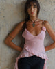 Afbeelding van Daytona top met ruches in chiffon roze