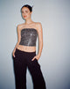 Afbeelding van Dena bandeau top in PU slangenhuid Tan